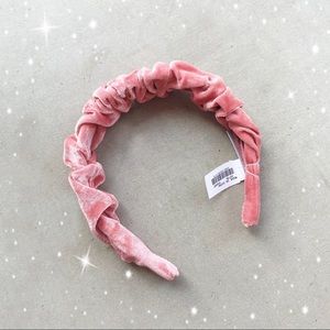 J. CREW ✨NWT Ruched Pink Velvet Scrunchie Headband